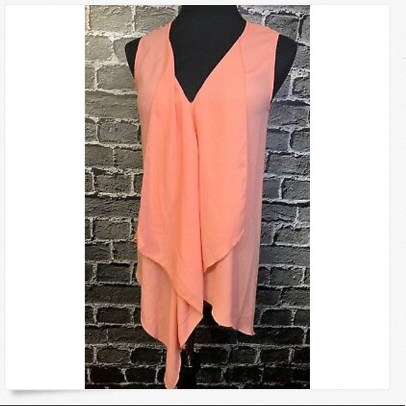 VENUS Tops - VENUS Coral Color Chiffon Sleeveless Blouse Sz S